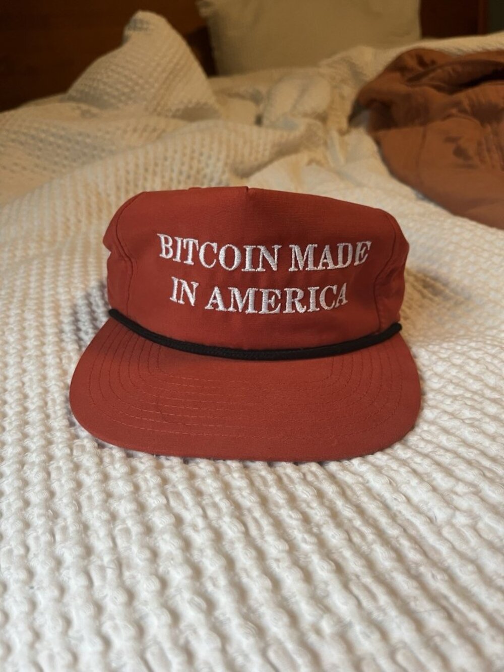 BITCOIN Made In America Red Cap Flag Patch Ajustable